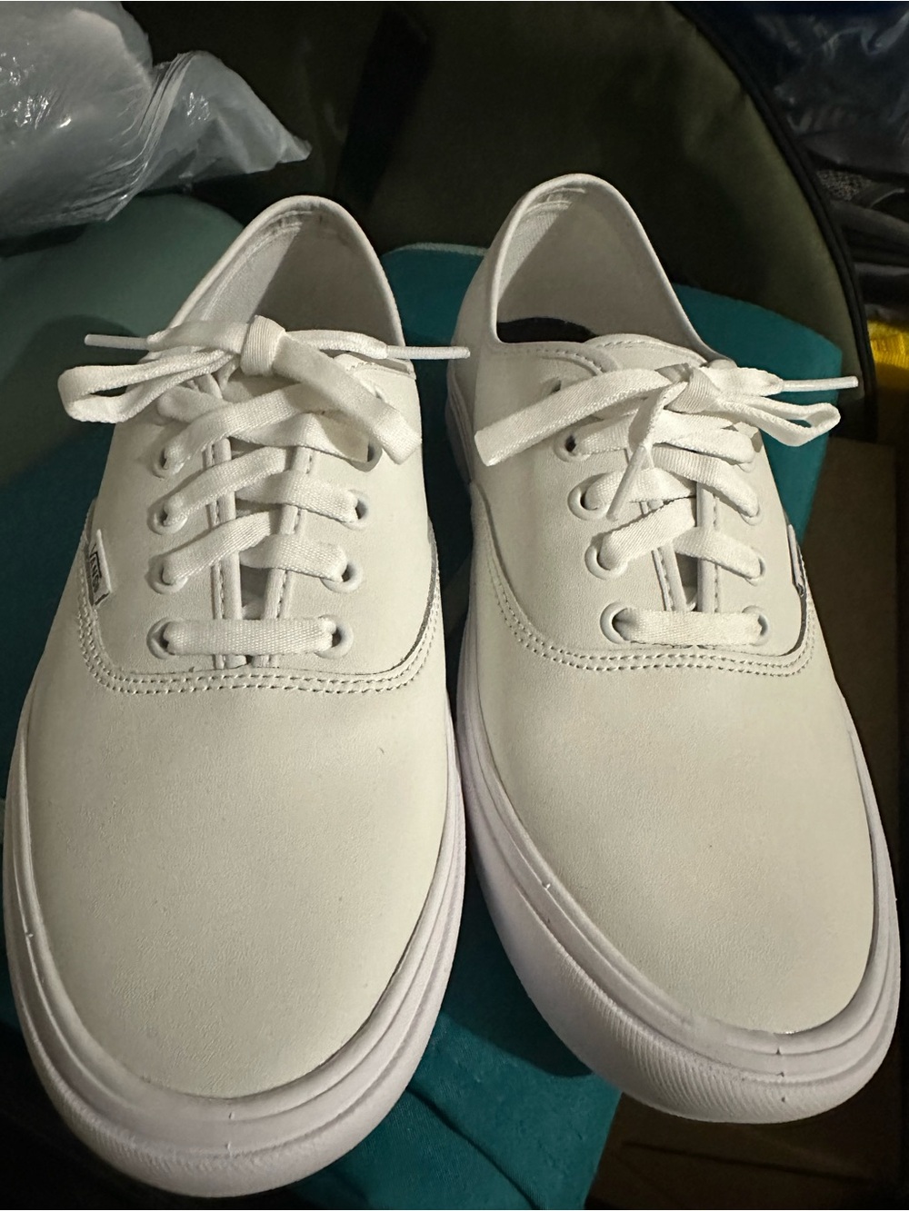 Vans Classic White Leather Lace-Up Sneakers - Men